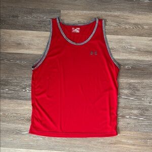 Under Armour Red and Gray Athletic Tank Top